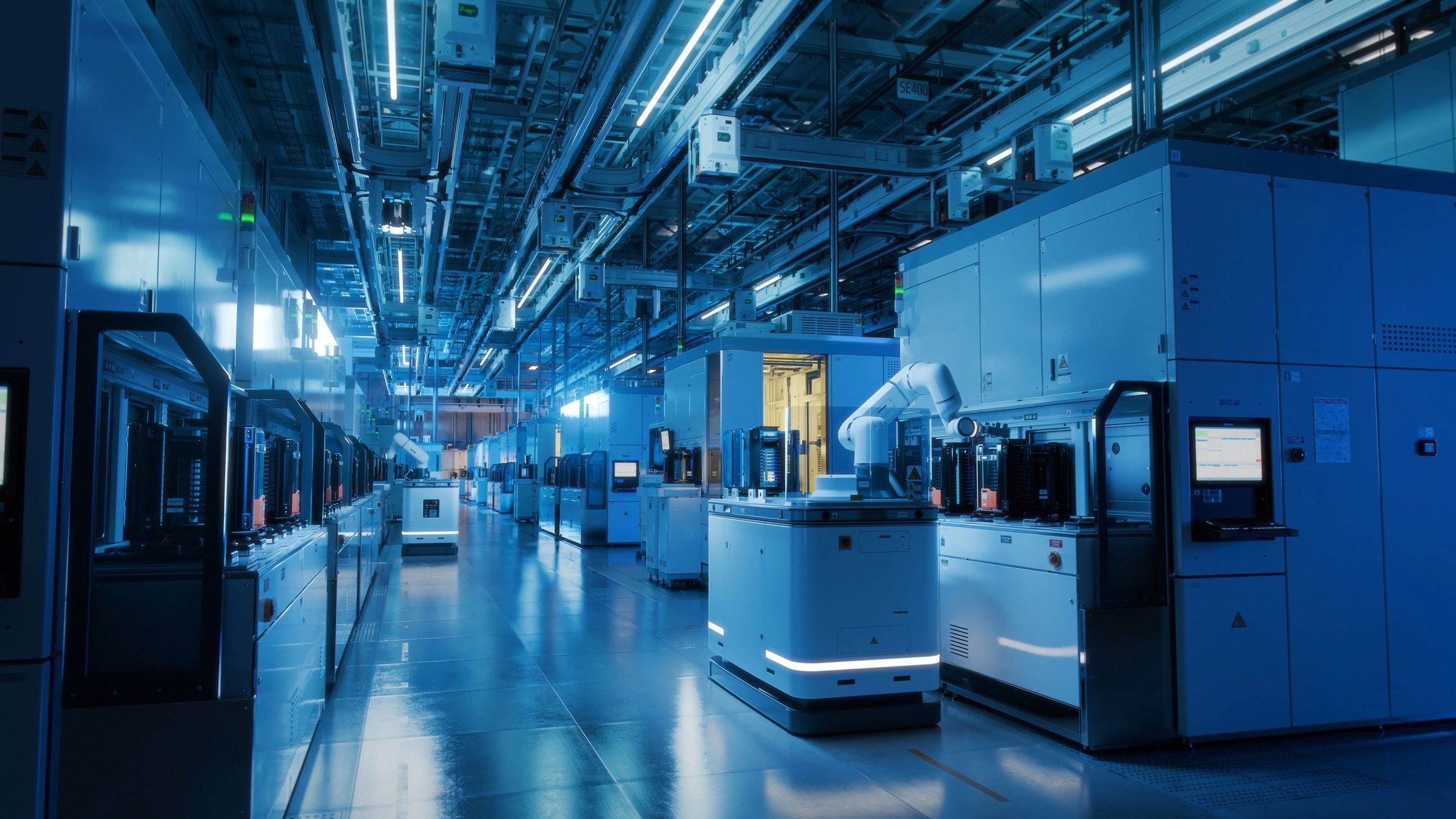 Advanced manufacturing environment representing precision production